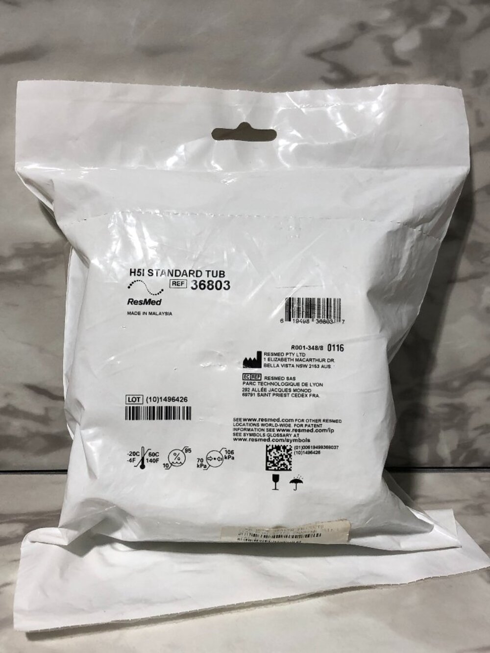 ResMed H5I Standard Tub REF 36803 New Factory sealed